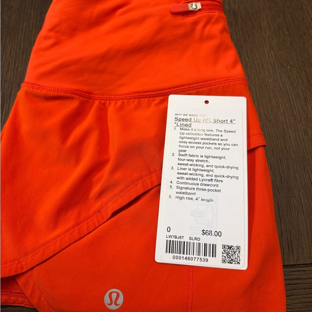 lululemon athletica Orange Athletic Shorts